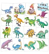 104 PCS Dinosaur Temporary Tattoos for Kids Party Supplies, Temp Tattoo Stickers for Kids Girls B...