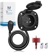 MICTUNING AC Port Plug with Heavy Duty Integrated 20 Inch Extension Cord and Water Resistant Spri...