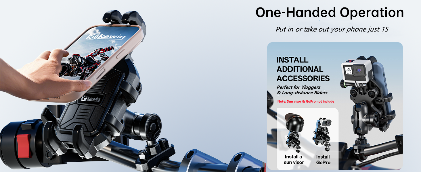 motorcycle phone mount with vibration dampener