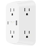 Belkin 6-Outlet Surge Protector Power Strip, ETL-listed, Wall-Mountable w/ 6 AC Outlets, Overvolt...