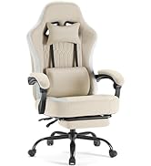 DUMOS Gaming Chair with Linkage Armrests, Video Game Chairs with Pocket Spring Cushion, Ergonomic...