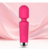 jtffer Handheld Wand Massager 20 Modes 8 Speeds, Quiet Mini Vibration Massager for Deep Tissue &amp; ...