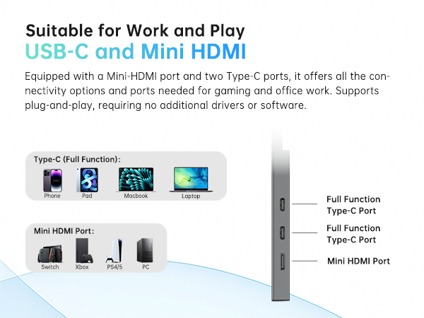 USB-C and Mini HDMI