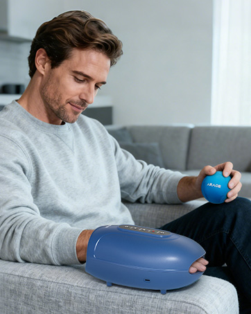 HAND MASSAGER WITH HEAT AND STRESS BALL