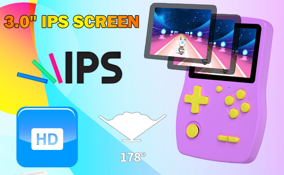 Handheld Gaming Console for Kids - Toys for Age 5-7 With 3.0&amp;#34; IPS Screen