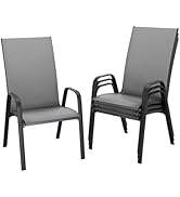 JEAREY Patio Dining Chairs Set of 4, Outdoor Stackable Dining Furniture Set, All Weather Dining S...