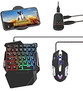 Half Hand Gaming Keyboard and Mouse Combo, Laelr 35 Keys PUBG Keycap Version Wired Mechanical RGB...
