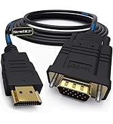 NewBEP HDMI to VGA Adapter Cable, 6ft/1.8m Gold-Plated 1080P HDMI Male to VGA Male Active Video C...