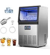 VEVOR Commercial Ice Maker Machine, 80 lbs/24h with 13 lbs Storage Capacity, Countertop/Freestand...