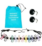 Magnetic Clothesline for Cruise Ship Cabin Approved - Strong Rubber Coated Non-Scratch Magnets, T...