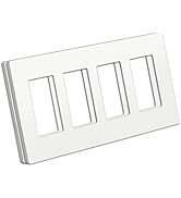 BESTTEN (2 Pack) USWP4 Matte White Series 4-Gang Screwless Wall Plate, Decorator Outlet Cover, fo...