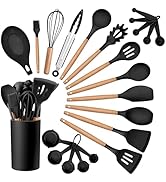 HaWare Kitchen Cooking Utensils Set, 23-Piece Silicone Kitchen Utensils Spatula Set with Holder, ...