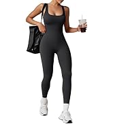 TrainingGirl One Piece Jumpsuits for Women Summer Workout Yoga Gym Rompers - Casual Cute Sleevele...