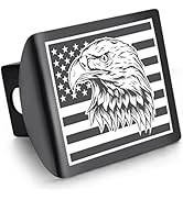 STEEL HAWK Heavy Duty American Flag Stainless Steel Trailer Hitch Cover for 2-Inch Receivers-PVD ...