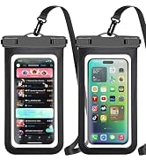 Waterproof Phone Pouch,2 Pack Black Phone Waterproof Case,Cell Phone Dry Bag,Protection Level: IP...