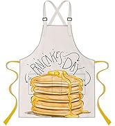 LshyMn Pancake's Day Apron with 2 Pockets 33.4x27.5 Inches Kitchen Food Pancake Cake Graphic Prin...