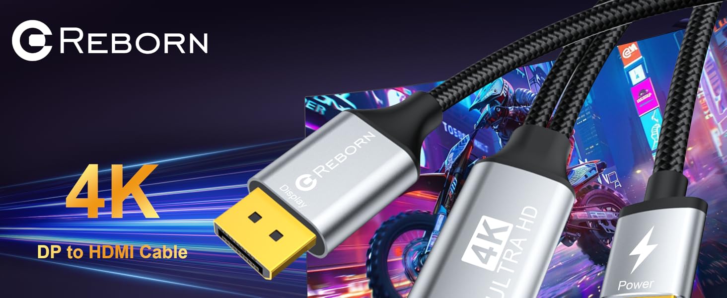 Active HDMI to DisplayPort Cable