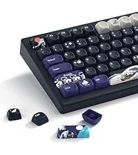 Womier Japanese MOA Keycaps, PBT Keyboard Keycaps for Mechanical Keyboard, Custom Cute White Key cap...