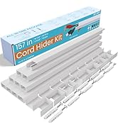 Cord Hider, Wire Cover, Cord Covers Wall Mounted TV, Cable Hider, 157 in Paintable White Raceway ...