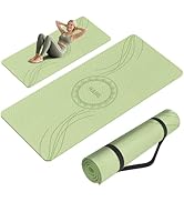 Large Yoga Mat Thick, 76"x32"x0.31"Wide POE Exercise Mat with Non-Slip Surface &amp; Carry Strap, Ant...