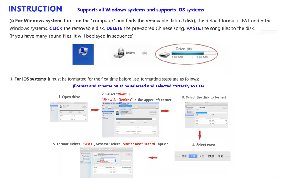 Instruction of 4 MB sound recordable module