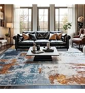YJ.GWL Washable Area Rug 5x7, Modern Abstract Living Room Rug Non-Slip Bedroom Rugs Soft Low Pile...