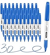 craftinova Blue Permanent Marker Bulk, Fine Point Markers Work on Plastic Metal Wood Glass, Water...