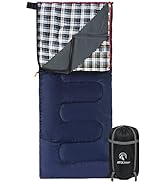 REDCAMP Outdoor Cotton Flannel Sleeping Bag with Detachable Zipper Liner, 3-Season Warm &amp; Cool We...