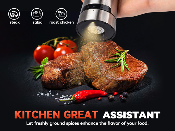 rechargeable salt and pepper grinder set