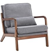 DUMOS Mid Century Accent Chair, Modern Living Room Chair with Arms and Waist Cushion, Reading Cha...