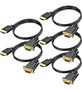 HDMI to VGA Cable 10 FT, 5-Pack Gold-Plated Computer HDMI to VGA Monitor Cable Adapter Male to Ma...