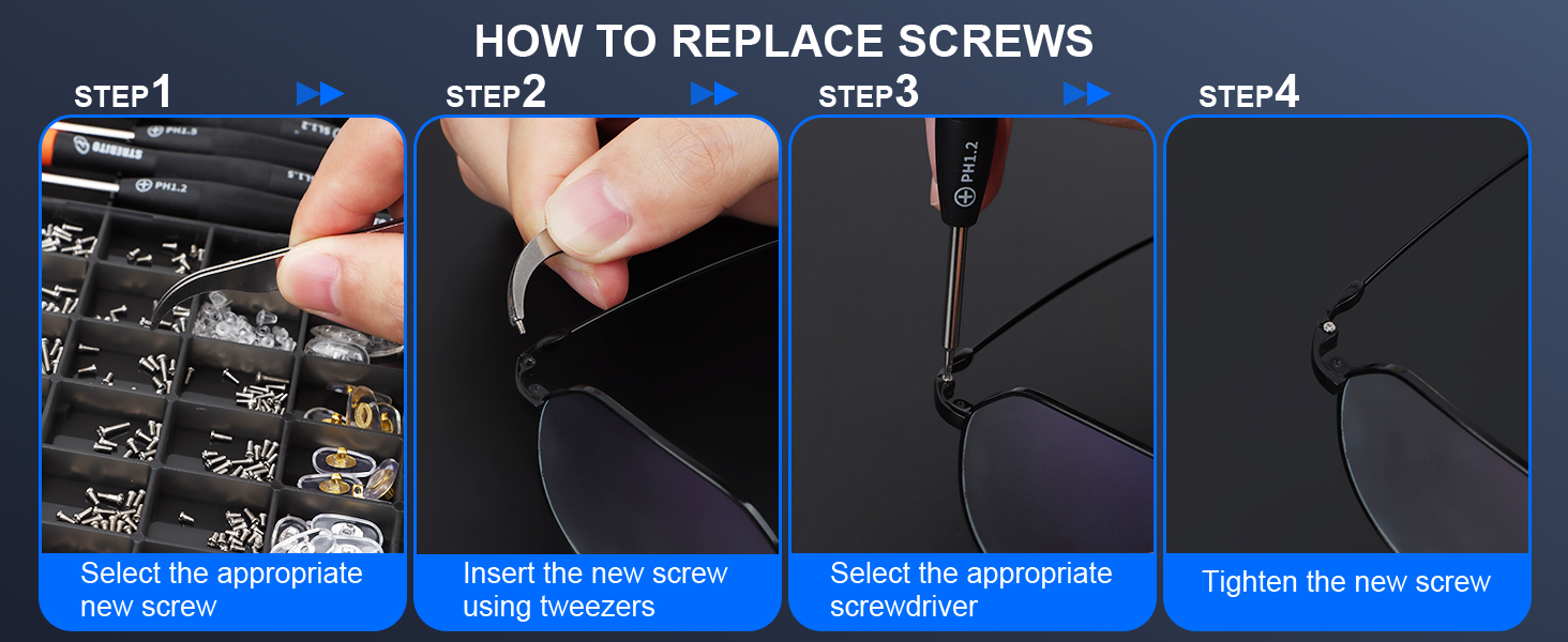glasses repair kit with screws