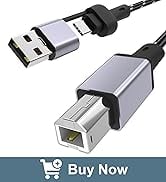 Printer Cable 6.6FT, Printer USB Cable [Plug &amp; Play] USB A&amp;USB C to USB-B 2.0 for MacBook Pro, US...