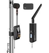 KENBAIDIO Wireless Flute Microphone System, UHF Wind Music Instruments Microphone with Rechargeab...