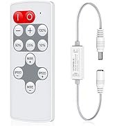 HitLights Mini RF Remote Controller for Single Color LED Strip Lights, DC 5-24V, 12-Key Wireless ...
