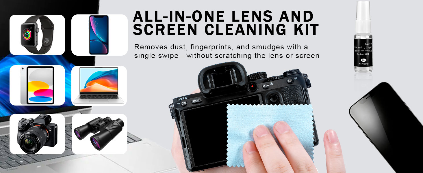 Camera Lens Cleaning Kit - Mirrorless and DSLR Camera Cleaning Kit