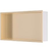 EXF Stainless Steel Shower Niche 12" X 24" Champagne Gold, No Tile Needed Recessed Waterproof Sho...