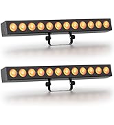DazzlingStage Battery Powered Stage Light Bar,120W 12 LED RGBWA+UV Rechargeable Wash Lights Bar w...