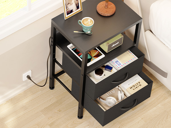 nightstand with storage drawer