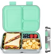 MaMix Stainless Steel Bento Lunch Box for Kids &amp; Adults - Leakproof 4.4 Cup Lunch Container with ...