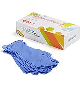 Kids Disposable Nitrile Gloves for 7-14 Years - Latex Free, Powder Free - for Crafting, Painting,...