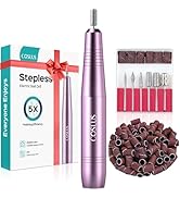 COSLUS Electric Nail Drill File Professional: for Acrylic Gel Dip Powder Nails Portable Nail Dril...