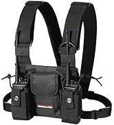 SAMCOM Radio Chest Harness with Adjustable Shoulder Holster, Tactical Vest Radio Vest Holder Two ...