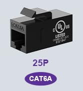VCE UL Listed CAT 6A Keystone Coupler, UTP 25-Pack RJ45 Keystone Jack Female to Female, Ethernet ...