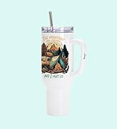 PYD Life 40 OZ Sublimation Tumblers with Removable Handle and Straw Lid Blanks White for 40 OZ Tu...