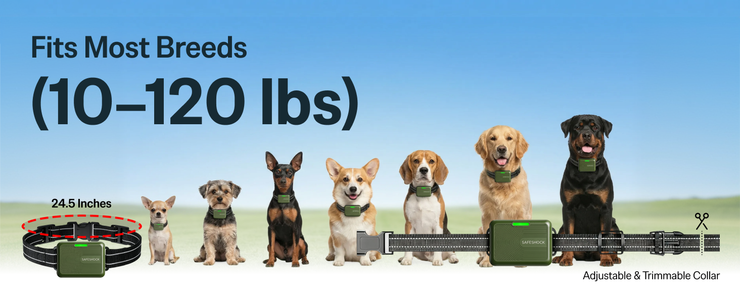 dog training collar for small medium large dogs adjustable collar fits 10 to 120 lbs dogs