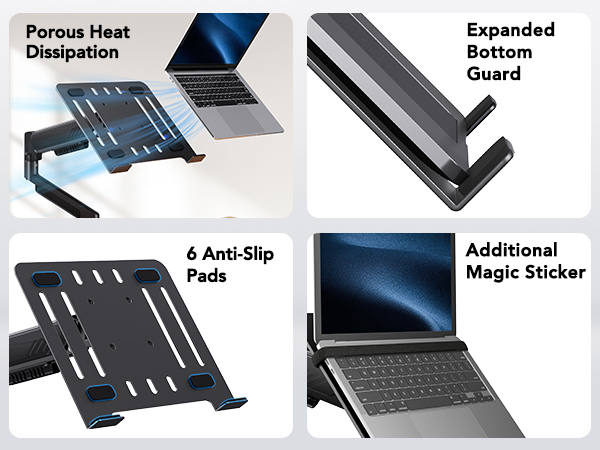 6 anti-slip pads designed