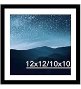 JCJMY 12x12 Picture Frame Black with 10x10 Mat for 30 x 30cm Diamond Art Painting, Display Photo ...
