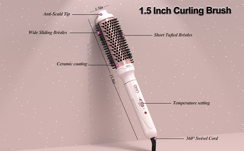 mini thermal brush,thermal hair brush,curling iron brush