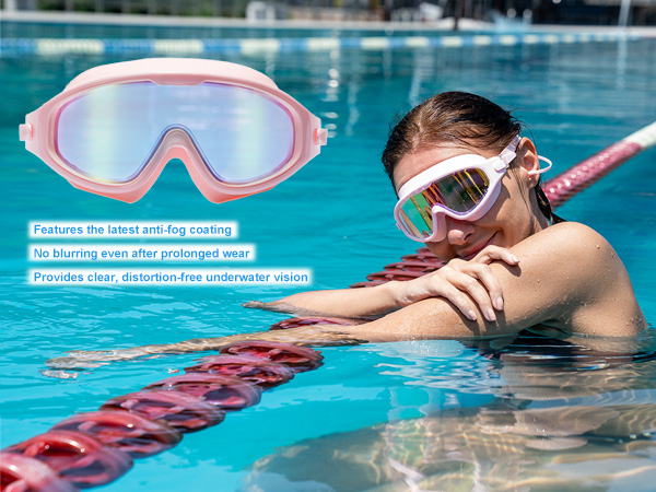 pink swimming goggles